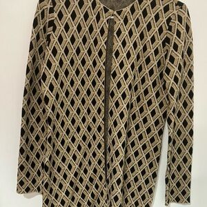 J. McLaughlin Black and Gold Women's Sweater Cardigan